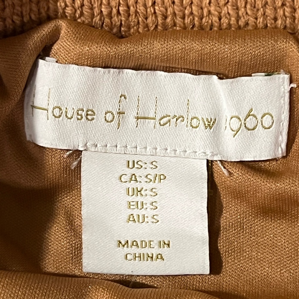 House of Harlow 1960 Crocheted Midi Skirt & Tank Set in Camel - Picture 7 of 15